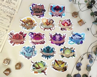 Dungeons and Dragons Class Stickers | TTRPG, D&D Character Stickers