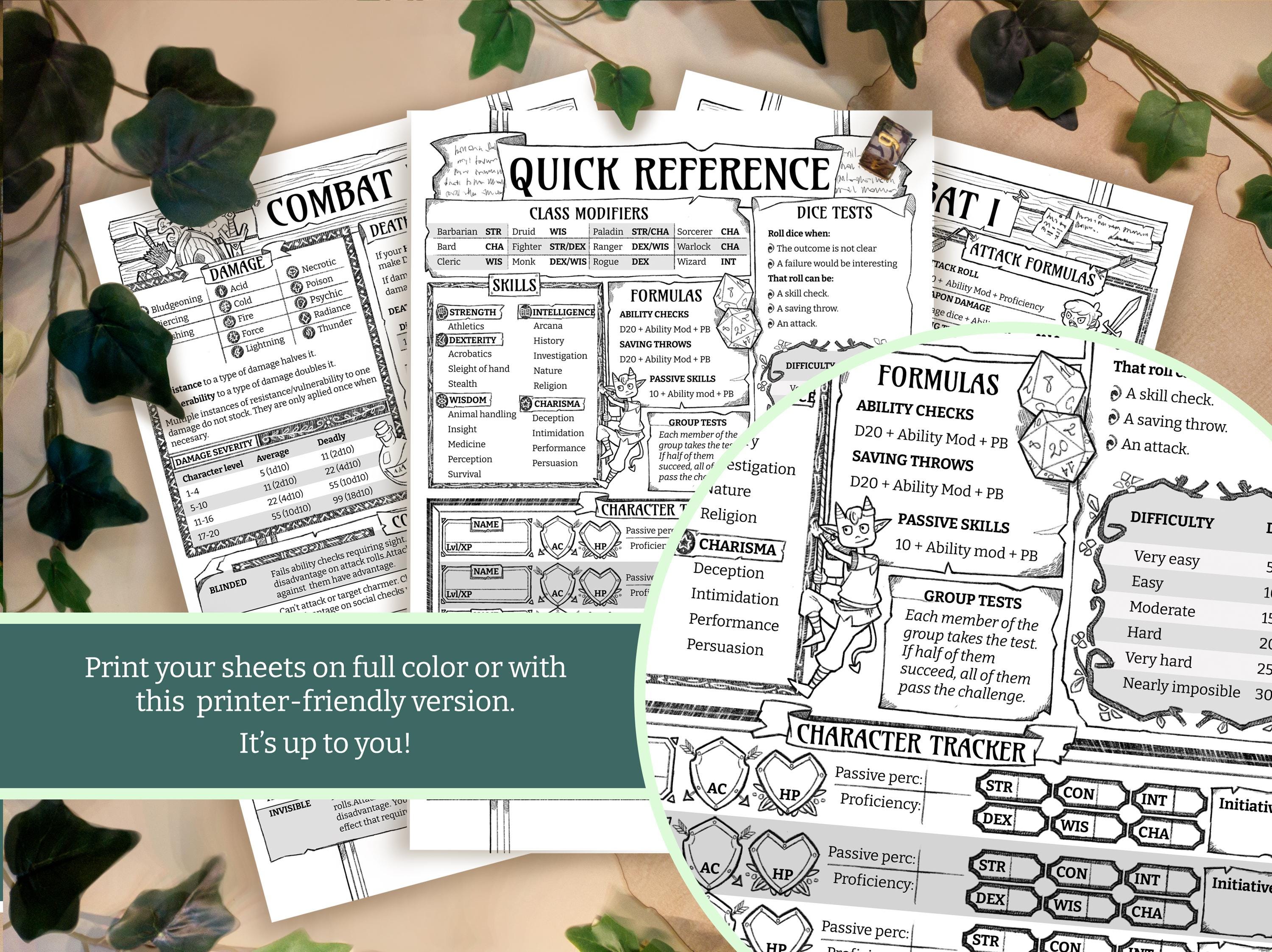 Dnd Dungeon Master Toolkit 5e | Quick Reference Guide (PDF) - Etsy