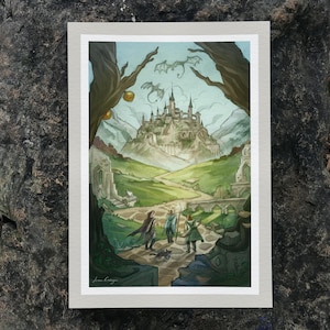 Dungeons and dragons print |  Fantasy illustration | Fantasy RPG decor | Tabletop gaming gift | Dragon poster | DnD present |