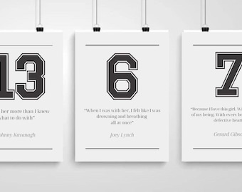Boys of Tommen: 3 pack numbers and quotes- Johnny, Gibsie, and Joey