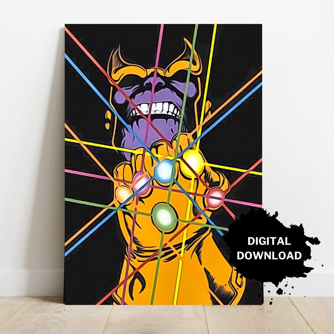 Thanos Poster, Digital Poster, Printable Wall Art, Avengers Villain ...