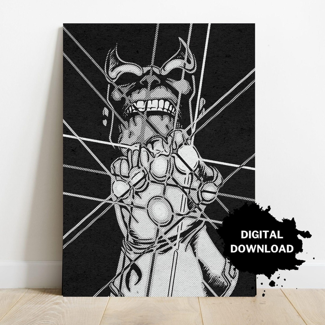 Thanos Poster, Printable Wall Art, Digital Poster, Avengers Villain ...