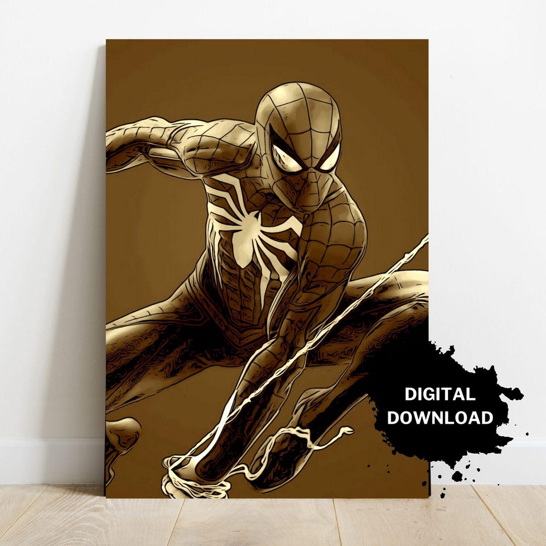 Spiderman Poster, Printable Wall Art, Digital Poster, Avengers ...