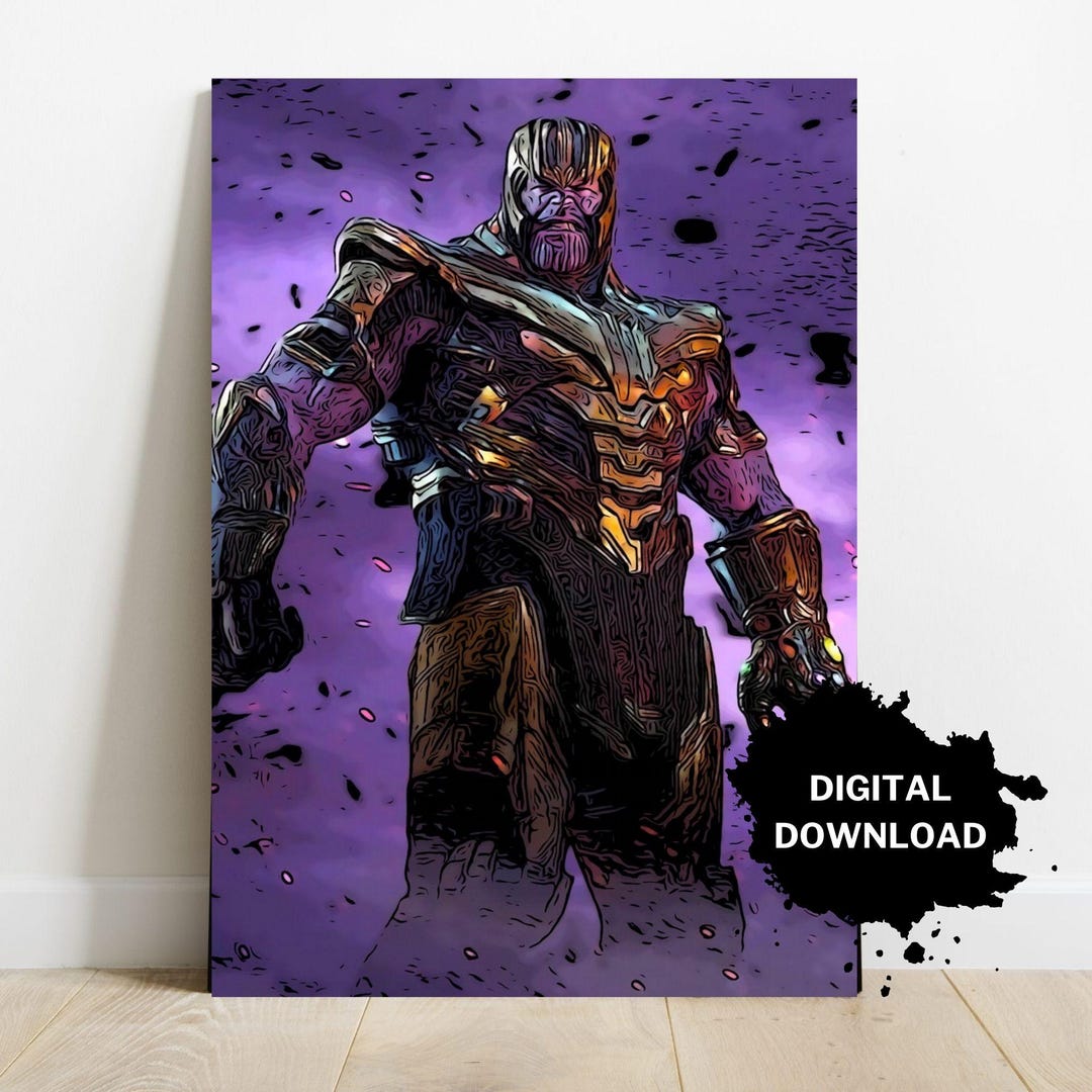 Thanos Poster, Digital Poster, Printable Wall Art, Avengers Villain ...