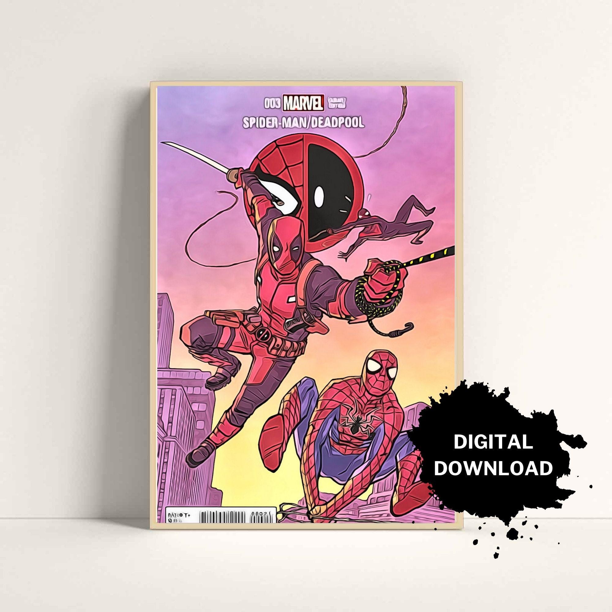 Deadpool Poster, Digital Poster, Printable Wall Art, Superhero Poster ...