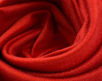 Cachemira italiana roja pura, 154 cm de ancho, revestimiento de peso pesado, diseñador, stock muerto