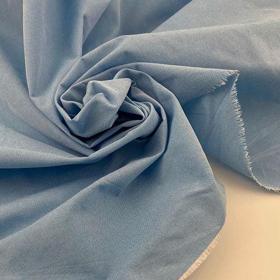 Light Blue Yarn-Dyed Polyester Canvas 145cm Wide Structured Italian Designer Deadstock + sustainable