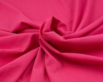 Fuchsia Silk Cotton Crepon Fabric Italian Designer Archive Opaque 136cm Wide