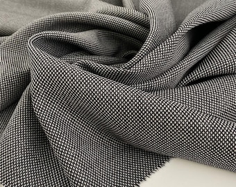 Gray Birdseye Pure Wool Fabric Italian Designer Archive 100% Wool 158cm Wide Opaque