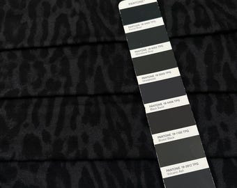 Black Animal Print Viscose Jersey Knit Fabric, Italian Deadstock