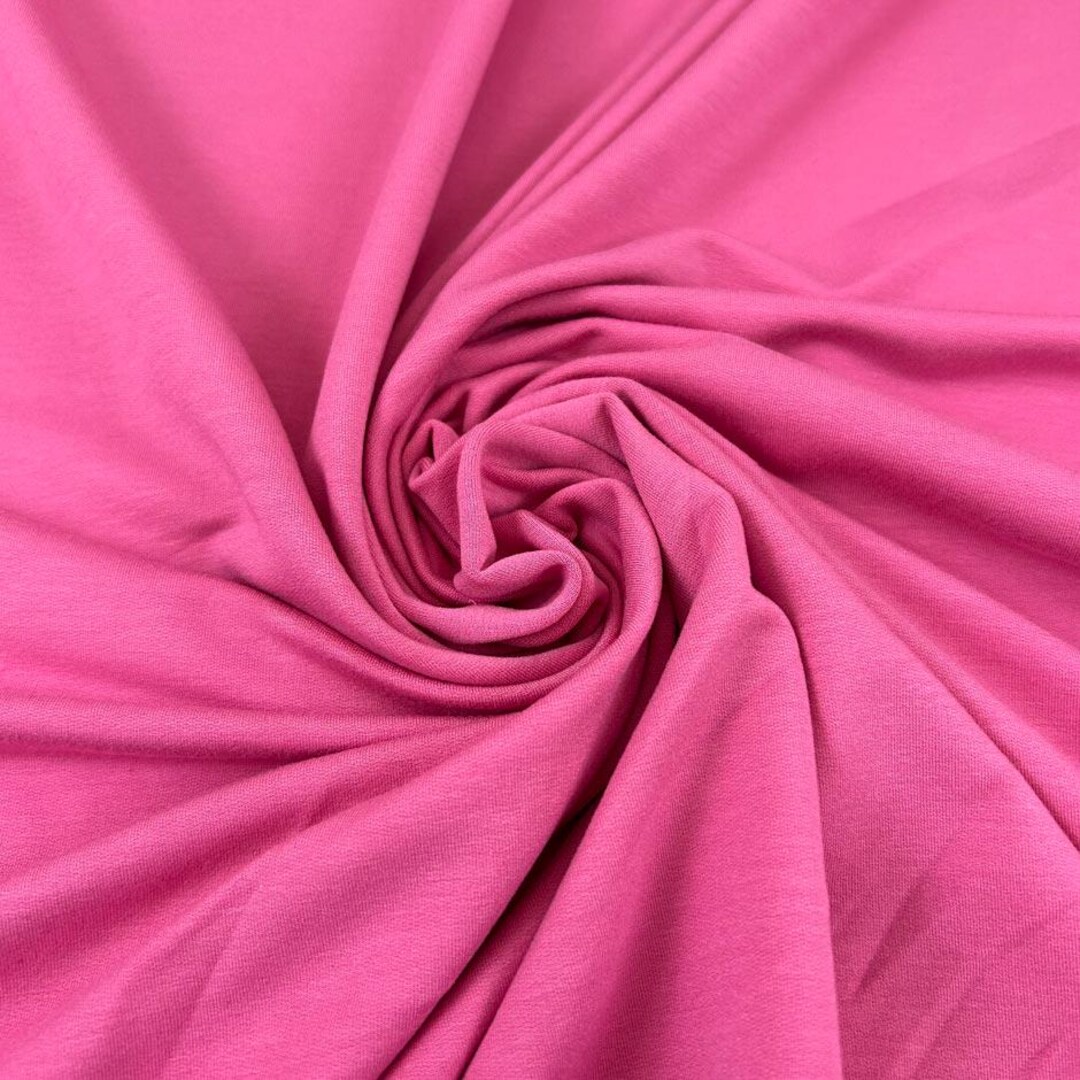 Pink French Terry Fabric | 150cm Stretch Knit Soft Casual Sewing ...