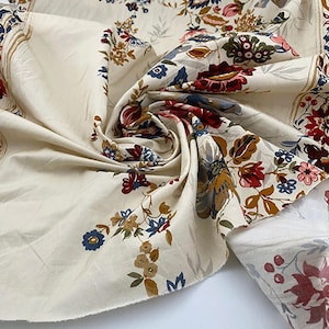 Weicher bedruckter BAUMWOLL-Popeline-Blumen-Stretch-Stoff aus Italien mit leichtem, atmungsaktivem, hochwertigem Stoff