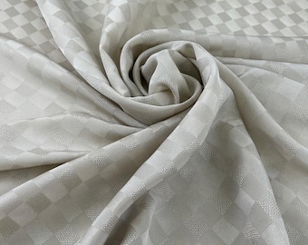 Gray Geometric Silk Jacquard Fabric Italian Designer Archive 100% Silk 102cm Wide