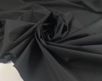 Black Microfiber Fabric Italian Deadstock Soft Structured Jacket Material 128cm Wide Lightweight Trench Coat + sustainable