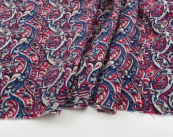 Sarga de lana estampada suave, tejido de sarga de lana con estampado floral, tejido estampado multicolor por metros, tejido de confección floral, tejido de lana italiano