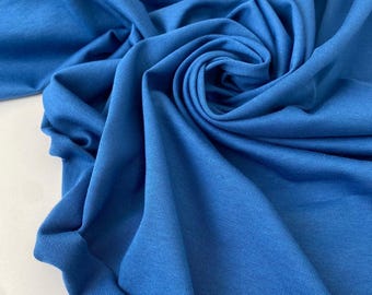 Light Blue Cotton Jersey, Soft Flowing Material for T-Shirts Dresses and Skirts, 160cm Width