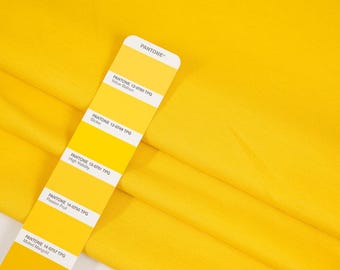Yellow Viscose Jersey Fabric Italian Deadstock Heavy Stretch Knit 120cm Wide Opaque