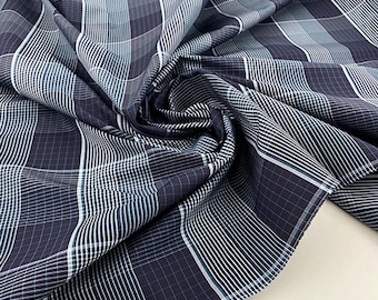 Plaid Cotton POPLIN FABRIC – Yarn Dyed, 145cm Wide, MULTICOLORED, No Stretch, Italian Couture, 100% Cotton, Free Sample on Demand