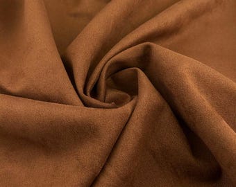 Knit Fabric | Brown Polyester Jersey Plush Back | Dress Hoodie Soft Stretch by Meter | Italian Deadstock