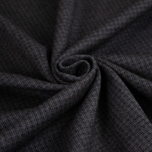 Milan Stitch Of Dark Grey Cotton, DARK GRAY COTTON And Wool Fabric, Milan Stitch Cozy Deadstock Fabric, Italian Fabric, Sewing Material