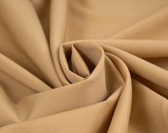 Camel Wool Stretch Fabric Italian Designer Archive 98% Wool 150cm Wide Opaque