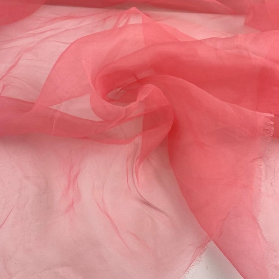 Soft Pink Pure Silk Organza Fabric Italian Designer Archive 100% Silk 137cm Wide