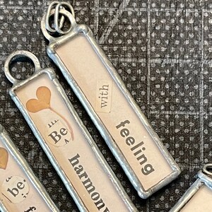 Soldered Word Charm / Pendant  Vintage Dictionary Focal made in Pacific NW