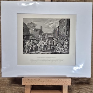 Antique print of The March to Finchley engraved by J.E. Nicholson from the original by W. Hogarth