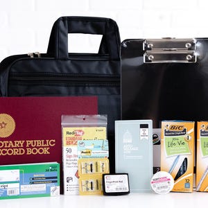 Mobile Notary Starter Bag with Record Book & Supplies | Signing Agent Kit