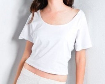 White Essential Crop Top Tee Womens Black Cotton Shirt Short Mini High Rise Top Top