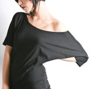 Fitted Off Shoulder Top - Womens Cotton Basic Shirts Fashion Black, Off the shoulder Tees, Womens shirts, Black Shirts, Tees for Women, Gift