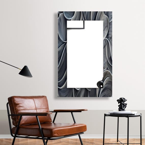 Abstract Geometrical Wall Mirror: Tempered Glass, Living Room
