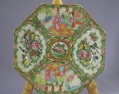 Chinoiserie Collectible Plate, Global Decor, Asian Wall Art, Antique Art, Porcelain, Famille Rose, Hand Painted Art, Vintage Home Decor