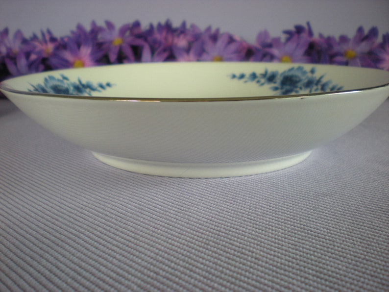 Eschenbach Blue and White China Danish Blue Platinum Trim Soup Bowls Salad Bowls Vintage Fine China