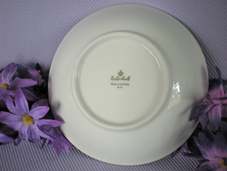 Eschenbach Blue and White China Danish Blue Platinum Trim Soup Bowls Salad Bowls Vintage Fine China