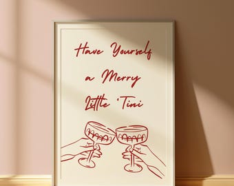 Christmas Martini Art Print: Merry Little 'Tini Cocktail (Digital Download)