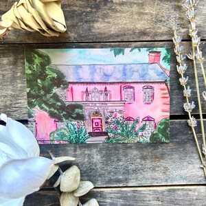 Das alte rosa Haus Postkarten Print