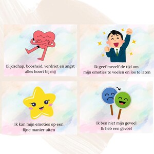 Affirmatie kaarten emotie voor kinderen set van 10