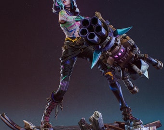 Jinx 3D Printed Resin Figurine | 8k Garage Kit [by Bulkamancer