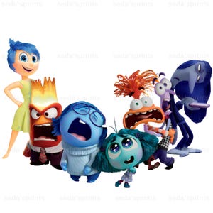 Inside Out 2 Png, Personaggi Inside Out Png, Rabbia Gioia Tristezza Imbarazzo Ansia, Invidia, Noia Png, Maglietta Digitale Inside Out Download