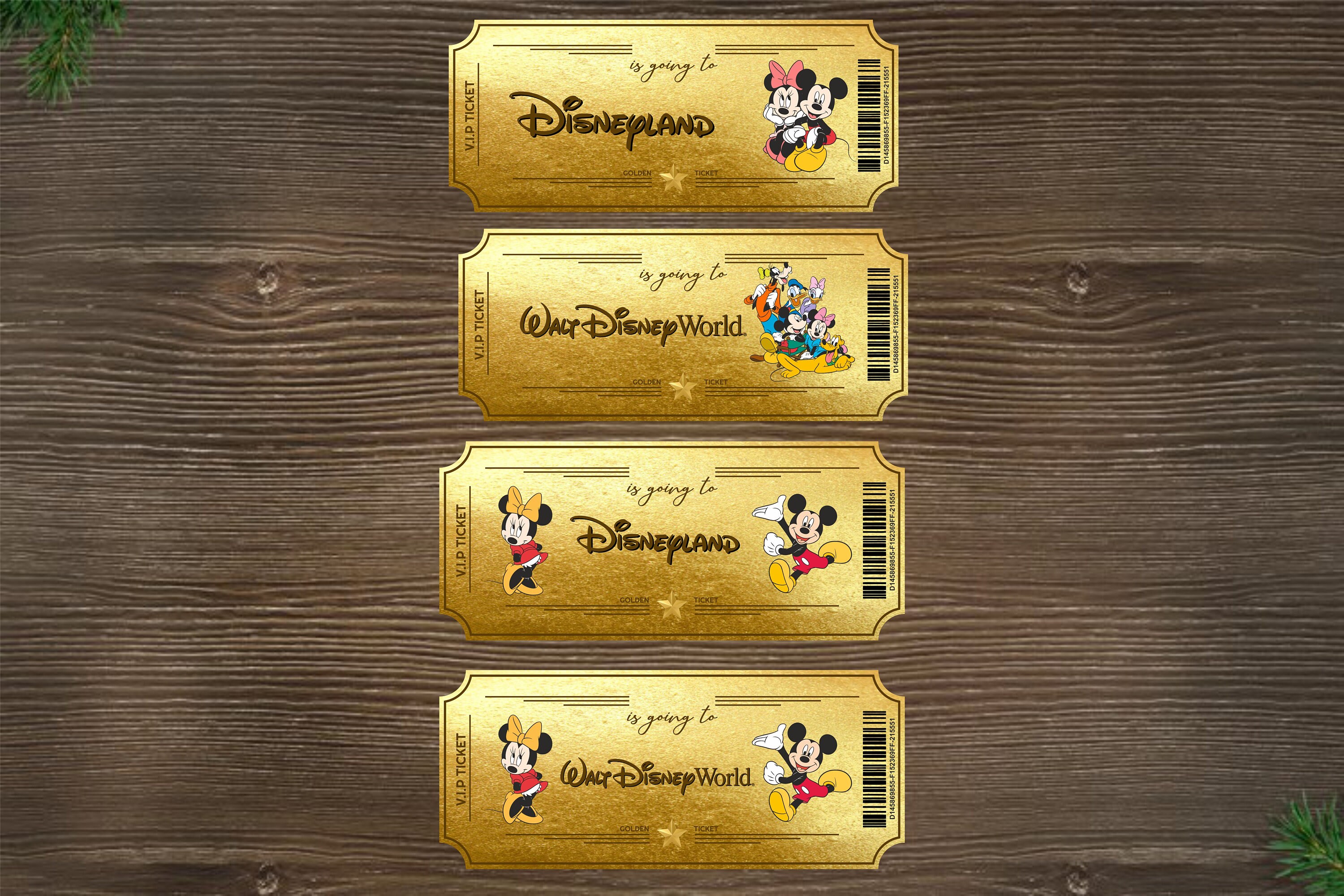 Printable Disneyland&amp;disneyworld Golden Surprise Ticket. Editable