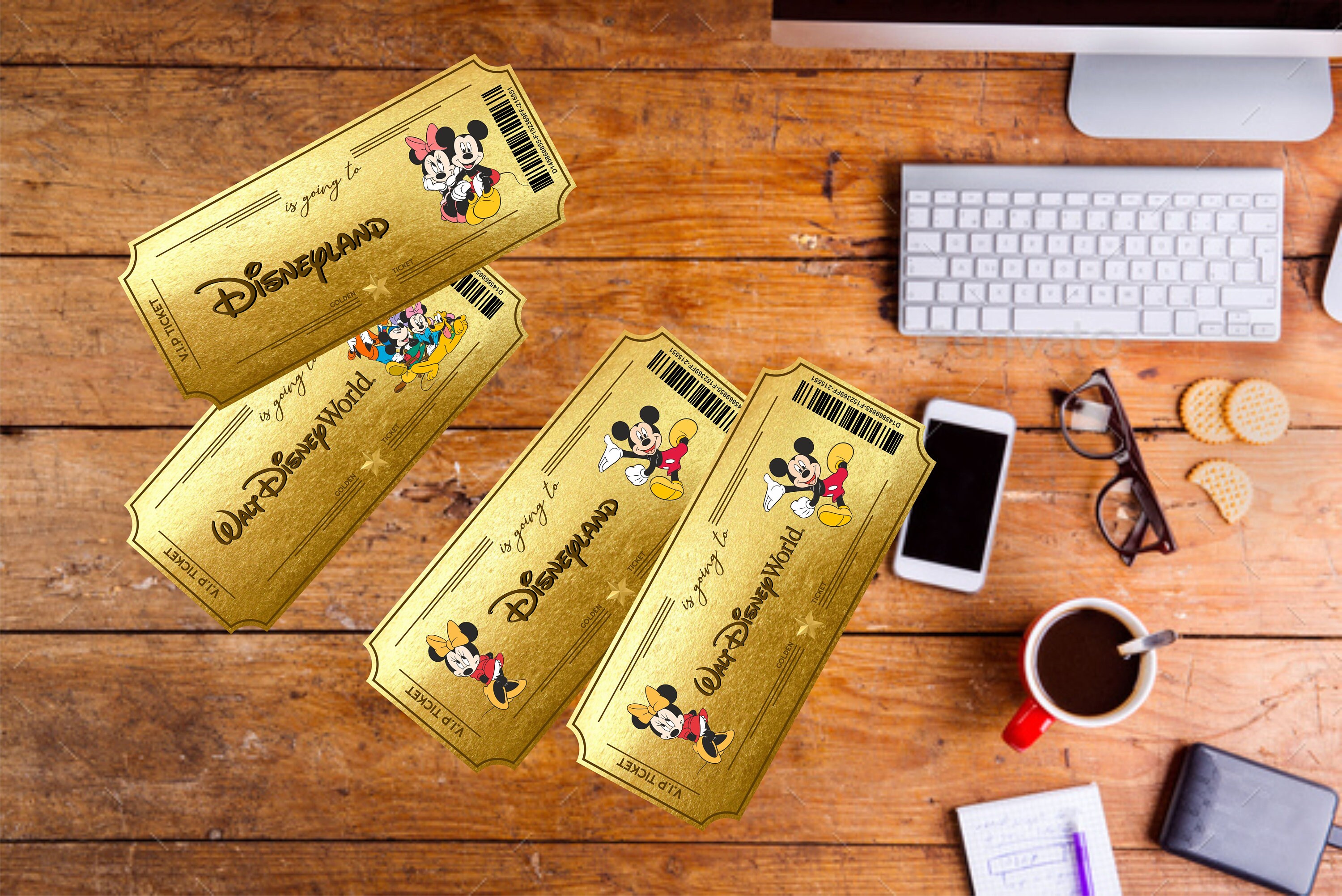 Printable Disneyland&disneyworld Golden Surprise Ticket. Editable
