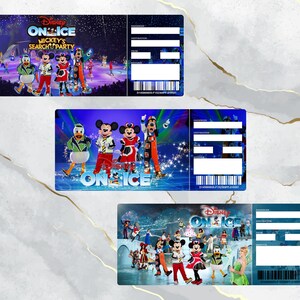 Printable DISNEY ON-ICE Show Surprise Trip Reveal Tickets. Editable ...