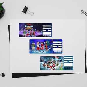 Printable DISNEY ON-ICE Show Surprise Trip Reveal Tickets. Editable ...
