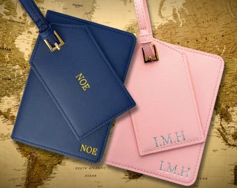 Personalized Passport Cover and Luggage Tag Custom Passport Holder Travel Accessories Gift Travel Ideas Holiday Gift Wedding Favors