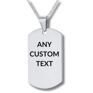 Custom, YOUR CHOICE of text, Engraved Necklace, personalized Necklace, custom Necklace, Engraved Necklace-date Necklace