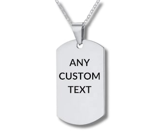 Custom, YOUR CHOICE of text, Engraved Necklace, personalized Necklace, custom Necklace, Engraved Necklace-date Necklace