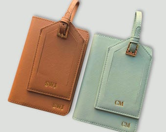 Personalisierter Passhalter & Gepäckanhänger Benutzerdefinierte Passport Brieftasche Reisegeschenk für sie Reisezubehör Hochzeitsgeschenk Groomsmen Vorschlag