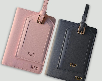 Personalised Passport Holder & Luggage Tag Custom Passport Wallet Passport Covers Personalized Couples Gift Travel Accessories Favor Ideas