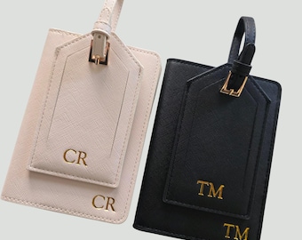 Personalized Passport Holder Custom Luggage Tag Passport Cover Personalized Bridesmaid Gifts Travel Gift for Couple Wedding Travel Accessory